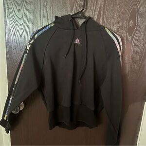 Adidas cropped black hoodie